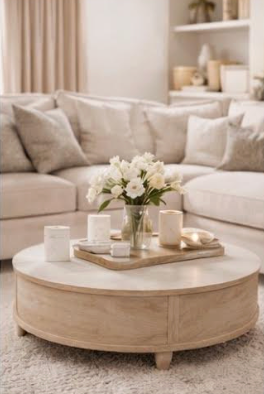 Petit Table Ronde Bi-Matériaux