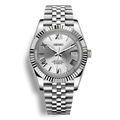 Montre Seiko Mod Datejust Chiffres Romains avec cadran blanc argenté, affichage de la date, bracelet jubilé et boîtier en acier inoxydable équipée du mouvement automatique Seiko NH35
