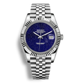 Montre Seiko Mod Datejust Galaxy avec cadran bleu Galaxie, mouvement automatique Seiko NH35, bracelet Jubilee et verre saphir