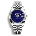 Montre Seiko Mod Datejust Galaxy lisse avec cadran bleu Galaxie, mouvement automatique Seiko NH35 et boîtier en acier inoxydable 316L