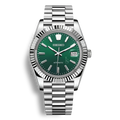 Montre Seiko Mod Datejust Sunburst cadran vert en acier inoxydable 316L avec mouvement automatique Seiko NH35, verre saphir et cadran luminescent