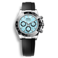 Seiko Mod Daytona Oysterflex cadran bleu clair chronographe Seiko VK63 bracelet noir