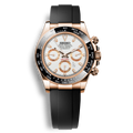 Montre Seiko Mod Daytona or rose cadran blanc chronographe mouvement Seiko VK63 bracelet noir
