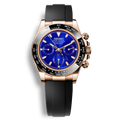 Montre Seiko Mod Daytona or rose cadran bleu chronographe mouvement Seiko VK63 bracelet noir
