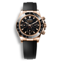 Seiko Mod Daytona or rose cadran noir complet chronographe Seiko VK63 bracelet noir