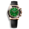 Seiko Mod Daytona or rose cadran vert chronographe mouvement Seiko VK63 bracelet noir