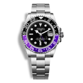 Montre Seiko Mod GMT Master II Joker avec mouvement NH34, lunette violette et noire et verre saphir