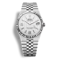 Montre Seiko Mod Land Dweller cadran blanc, bracelet Flat Jubilee poli-brossé et boîtier en acier inoxydable 39,5mm