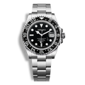 Montre Seiko Mod Marine Master GMT noire équipée du mouvement automatique Seiko NH35, fond transparent et lunette GMT noire