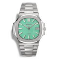 Montre Seiko Mod Nautilus bleu Tiffany, boîtier 41mm en acier inoxydable 316L et fond transparent