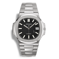 Montre Seiko Mod Nautilus noire avec boîtier 41mm, verre saphir inrayable et mouvement Seiko NH35