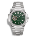 Montre SeikoMod Nautilus Skeleton cadran vert kaki, squelette avec mouvement NH38, bracelet en acier inoxydable 316L