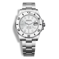 Montre Seiko Mod Submariner blanche avec verre saphir, fond de boîtier transparent et boîtier en acier inoxydable 316L