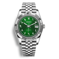 SeikoMod Arabic Dial Vert Heritage – Montre automatique équipée du mouvement NH35 avec un cadran vert tropical à chiffres arabes et bracelet et boitier datejust en acier 