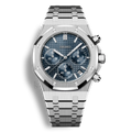 SeikoMod Royal Oak Chronographe cadran bleu tapisserie avec boîtier acier inoxydable 316L et bracelet intégré