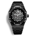 Montre SeikoMod Royal Oak Full Skeleton noir 41mm équipé du mouvement automatique Seiko NH70 et cadran minimaliste squelette complet